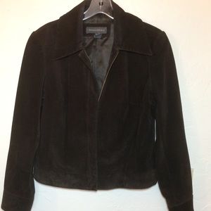 Banana Republic Dark Brown Suede Front Zip Jacket
